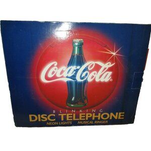 Cola Coca Blinking Disc Telephone Neon Lights Musical Ringer New Old Stock